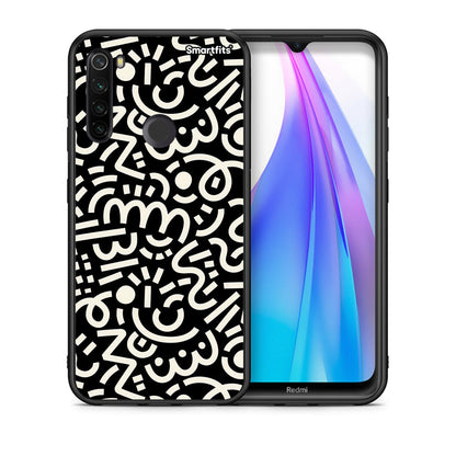 Θήκη Xiaomi Redmi Note 8T Doodle Art από τη Smartfits με σχέδιο στο πίσω μέρος και μαύρο περίβλημα | Xiaomi Redmi Note 8 Doodle Art case with colorful back and black bezels