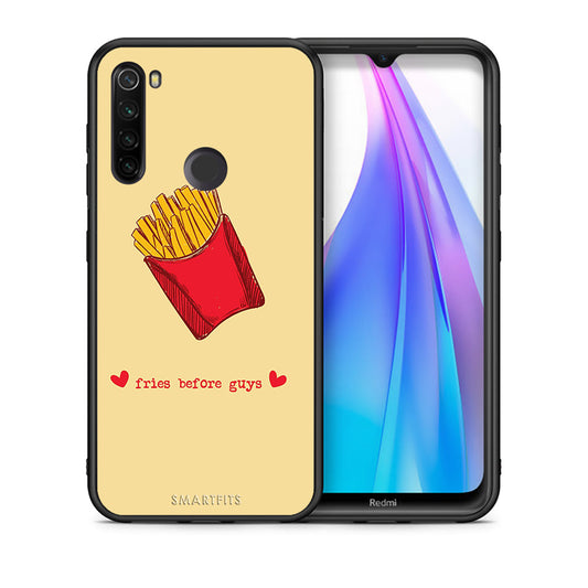 Θήκη Αγίου Βαλεντίνου Xiaomi Redmi Note 8T Fries Before Guys από τη Smartfits με σχέδιο στο πίσω μέρος και μαύρο περίβλημα | Xiaomi Redmi Note 8 Fries Before Guys case with colorful back and black bezels