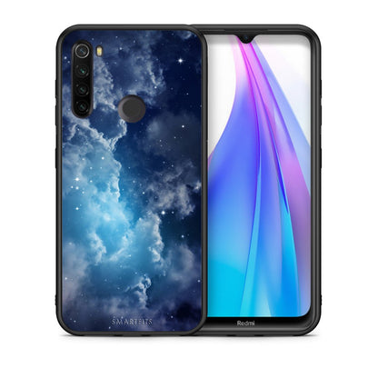 Θήκη Xiaomi Redmi Note 8T Blue Sky Galaxy από τη Smartfits με σχέδιο στο πίσω μέρος και μαύρο περίβλημα | Xiaomi Redmi Note 8T Blue Sky Galaxy case with colorful back and black bezels