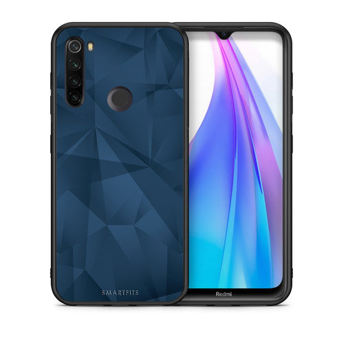 Θήκη Xiaomi Redmi Note 8T Blue Abstract Geometric από τη Smartfits με σχέδιο στο πίσω μέρος και μαύρο περίβλημα | Xiaomi Redmi Note 8T Blue Abstract Geometric case with colorful back and black bezels