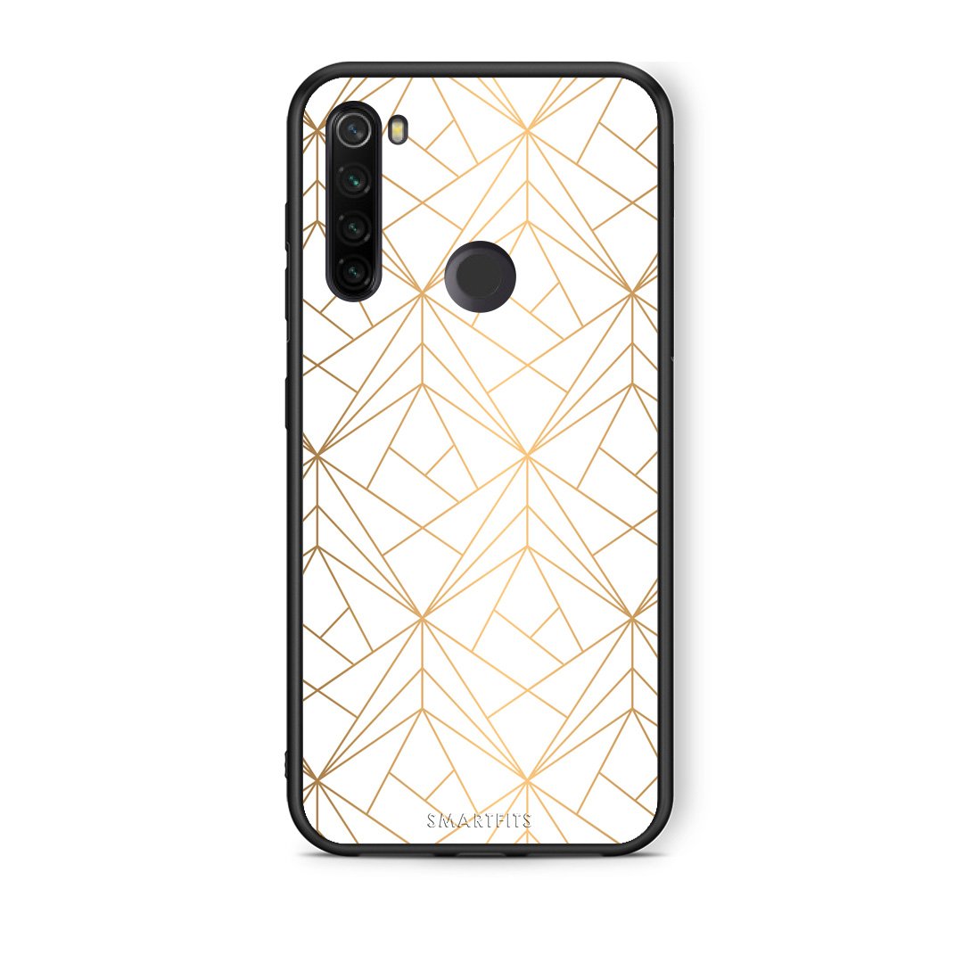 111 - Xiaomi Redmi Note 8T Luxury White Geometric case, cover, bumper