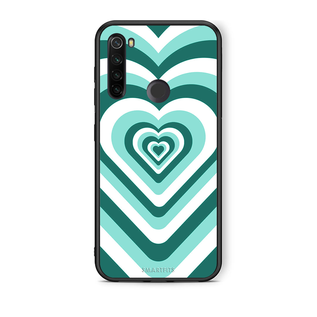 Xiaomi Redmi Note 8T Green Hearts θήκη από τη Smartfits με σχέδιο στο πίσω μέρος και μαύρο περίβλημα | Smartphone case with colorful back and black bezels by Smartfits