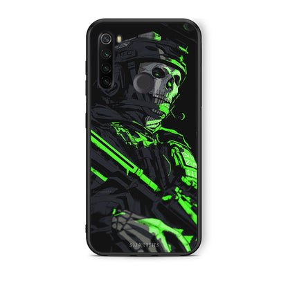 Xiaomi Redmi Note 8T Green Soldier θήκη από τη Smartfits με σχέδιο στο πίσω μέρος και μαύρο περίβλημα | Smartphone case with colorful back and black bezels by Smartfits