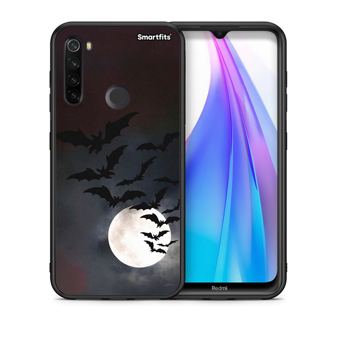 Θήκη Xiaomi Redmi Note 8T Halloween Bat Night από τη Smartfits με σχέδιο στο πίσω μέρος και μαύρο περίβλημα | Xiaomi Redmi Note 8 Halloween Bat Night case with colorful back and black bezels