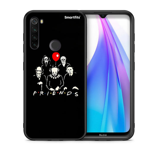 Θήκη Xiaomi Redmi Note 8T Halloween Friends από τη Smartfits με σχέδιο στο πίσω μέρος και μαύρο περίβλημα | Xiaomi Redmi Note 8 Halloween Friends case with colorful back and black bezels