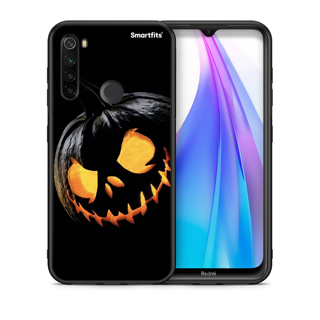 Θήκη Xiaomi Redmi Note 8T Halloween Scary Pumpkin από τη Smartfits με σχέδιο στο πίσω μέρος και μαύρο περίβλημα | Xiaomi Redmi Note 8 Halloween Scary Pumpkin case with colorful back and black bezels