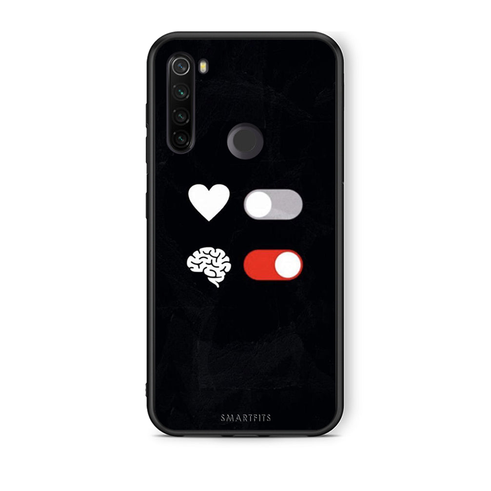 Xiaomi Redmi Note 8T Heart Vs Brain Θήκη Αγίου Βαλεντίνου από τη Smartfits με σχέδιο στο πίσω μέρος και μαύρο περίβλημα | Smartphone case with colorful back and black bezels by Smartfits