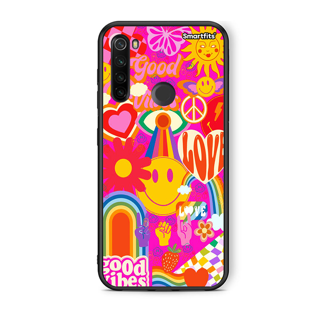 Xiaomi Redmi Note 8T Hippie Love θήκη από τη Smartfits με σχέδιο στο πίσω μέρος και μαύρο περίβλημα | Smartphone case with colorful back and black bezels by Smartfits