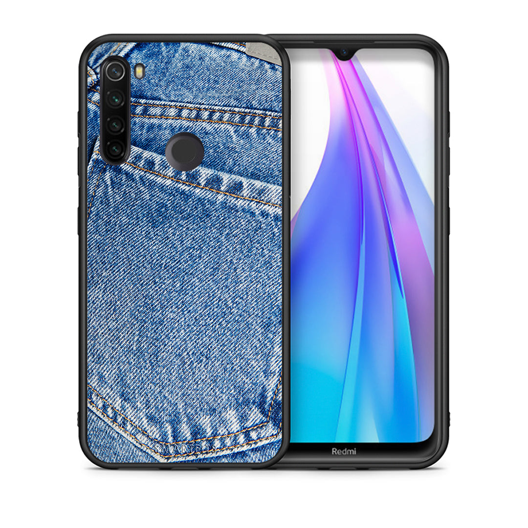 Θήκη Xiaomi Redmi Note 8T Jeans Pocket από τη Smartfits με σχέδιο στο πίσω μέρος και μαύρο περίβλημα | Xiaomi Redmi Note 8 Jeans Pocket case with colorful back and black bezels