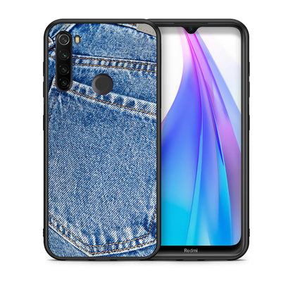 Θήκη Xiaomi Redmi Note 8T Jeans Pocket από τη Smartfits με σχέδιο στο πίσω μέρος και μαύρο περίβλημα | Xiaomi Redmi Note 8 Jeans Pocket case with colorful back and black bezels
