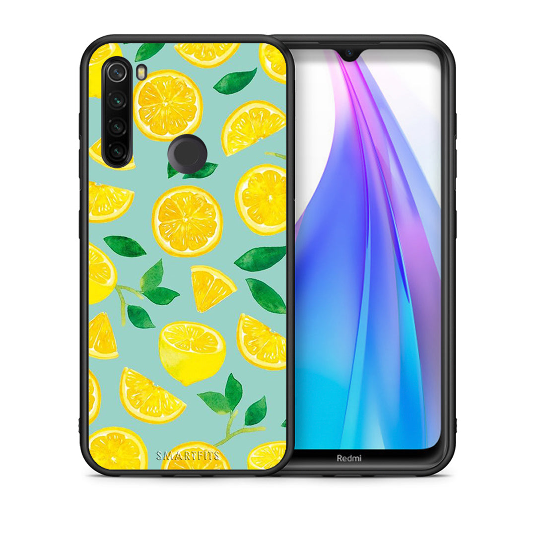 Θήκη Xiaomi Redmi Note 8T Lemons από τη Smartfits με σχέδιο στο πίσω μέρος και μαύρο περίβλημα | Xiaomi Redmi Note 8 Lemons case with colorful back and black bezels