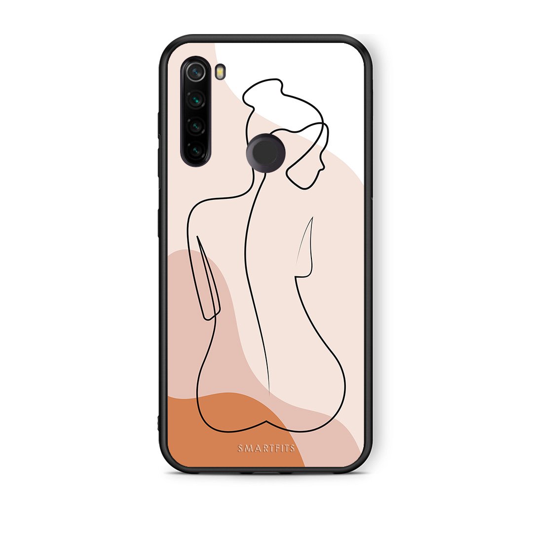 Xiaomi Redmi Note 8T LineArt Woman θήκη από τη Smartfits με σχέδιο στο πίσω μέρος και μαύρο περίβλημα | Smartphone case with colorful back and black bezels by Smartfits