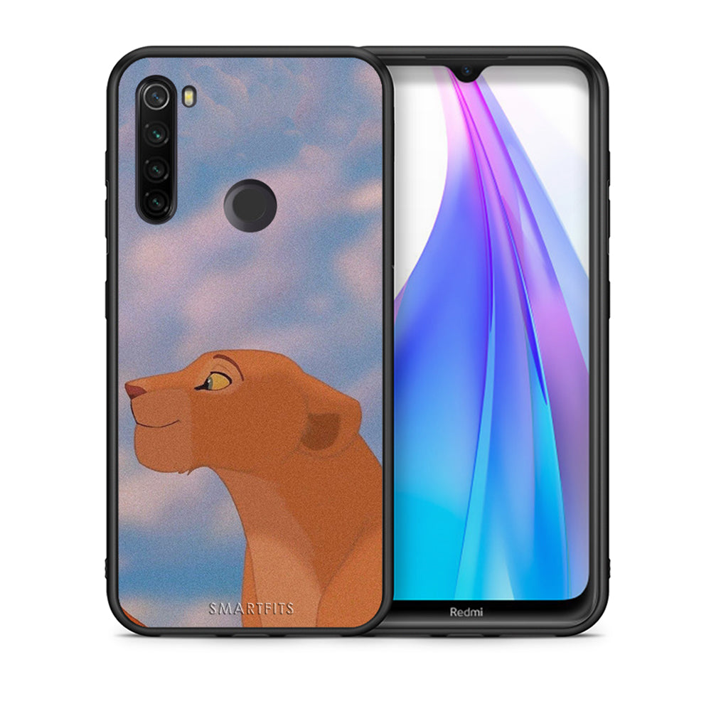 Θήκη Αγίου Βαλεντίνου Xiaomi Redmi Note 8T Lion Love 2 από τη Smartfits με σχέδιο στο πίσω μέρος και μαύρο περίβλημα | Xiaomi Redmi Note 8 Lion Love 2 case with colorful back and black bezels