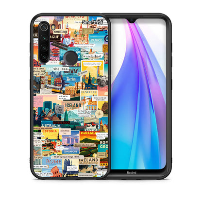 Θήκη Xiaomi Redmi Note 8T Live To Travel από τη Smartfits με σχέδιο στο πίσω μέρος και μαύρο περίβλημα | Xiaomi Redmi Note 8 Live To Travel case with colorful back and black bezels