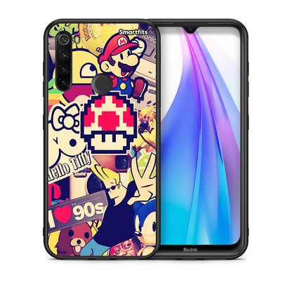 Θήκη Xiaomi Redmi Note 8T Love The 90s από τη Smartfits με σχέδιο στο πίσω μέρος και μαύρο περίβλημα | Xiaomi Redmi Note 8 Love The 90s case with colorful back and black bezels