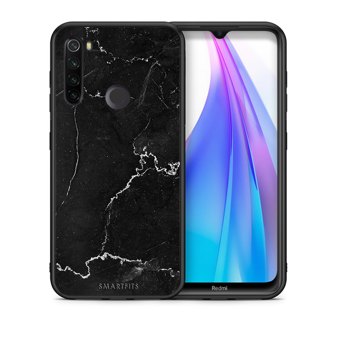 Θήκη Xiaomi Redmi Note 8T Marble Black από τη Smartfits με σχέδιο στο πίσω μέρος και μαύρο περίβλημα | Xiaomi Redmi Note 8 Marble Black case with colorful back and black bezels