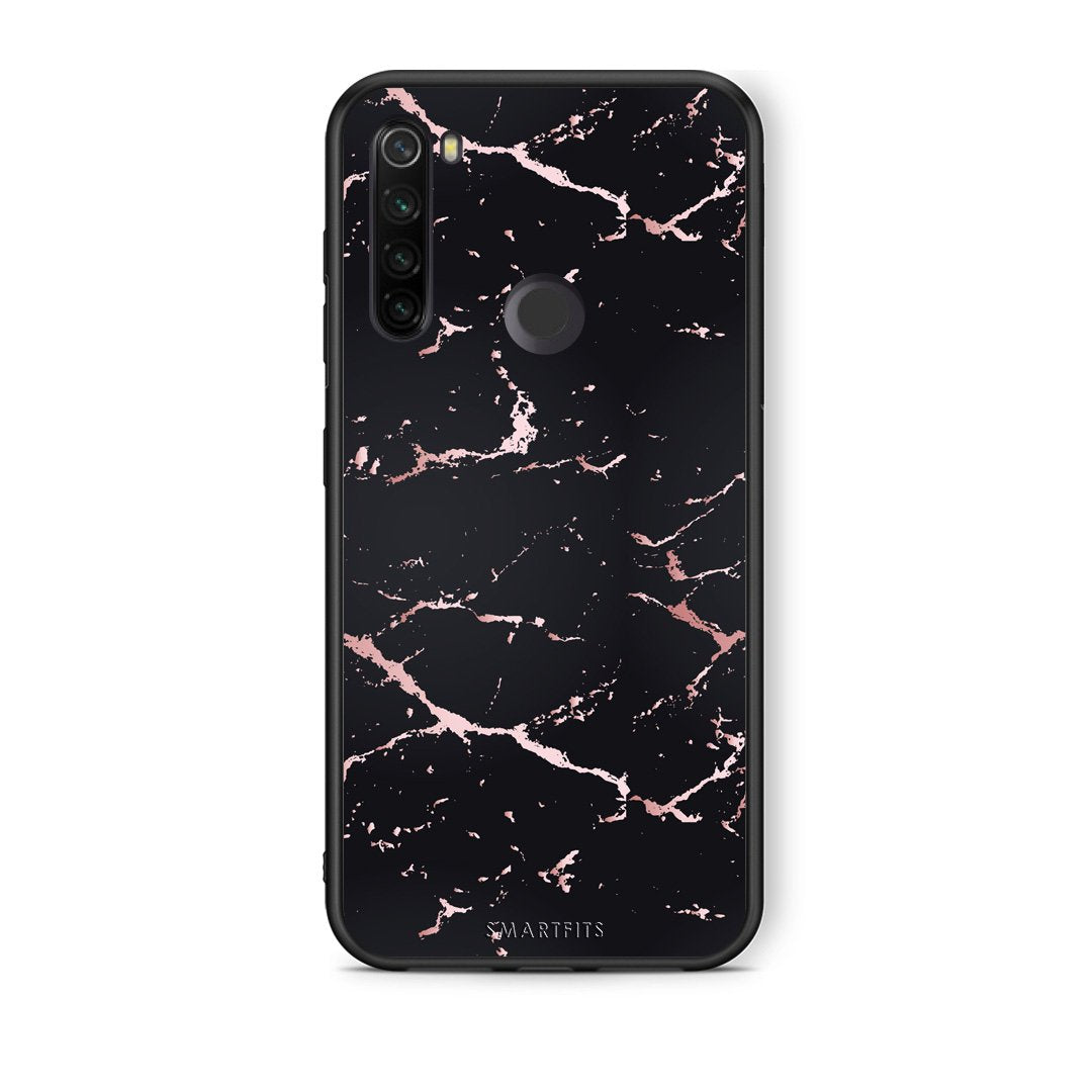 4 - Xiaomi Redmi Note 8T Black Rosegold Marble case, cover, bumper