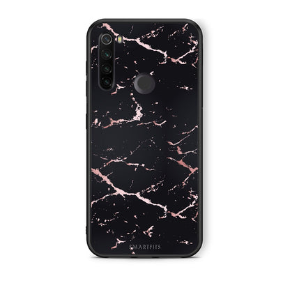 4 - Xiaomi Redmi Note 8T Black Rosegold Marble case, cover, bumper