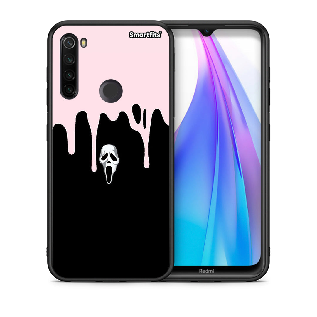 Θήκη Xiaomi Redmi Note 8T Melting Halloween Mask από τη Smartfits με σχέδιο στο πίσω μέρος και μαύρο περίβλημα | Xiaomi Redmi Note 8 Melting Halloween Mask case with colorful back and black bezels