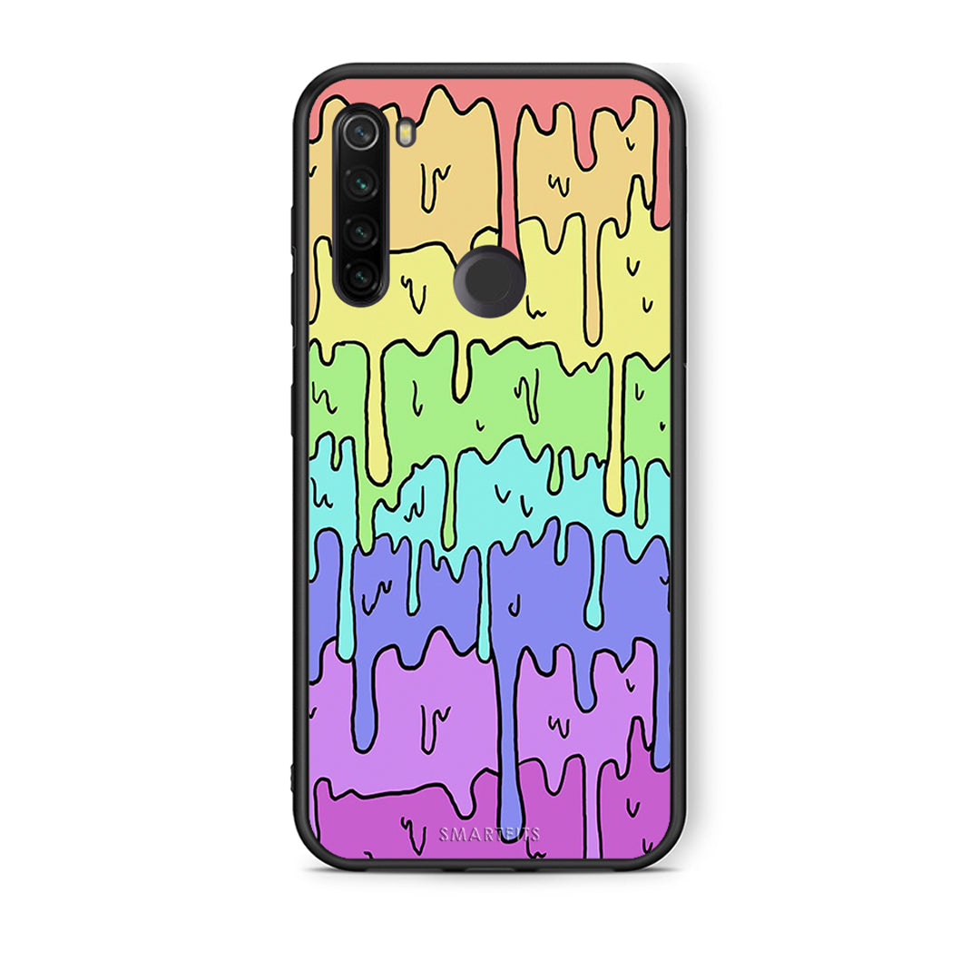 Xiaomi Redmi Note 8T Melting Rainbow θήκη από τη Smartfits με σχέδιο στο πίσω μέρος και μαύρο περίβλημα | Smartphone case with colorful back and black bezels by Smartfits