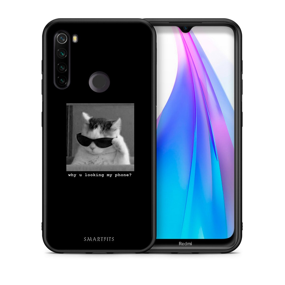 Θήκη Xiaomi Redmi Note 8T Meme Cat από τη Smartfits με σχέδιο στο πίσω μέρος και μαύρο περίβλημα | Xiaomi Redmi Note 8 Meme Cat case with colorful back and black bezels
