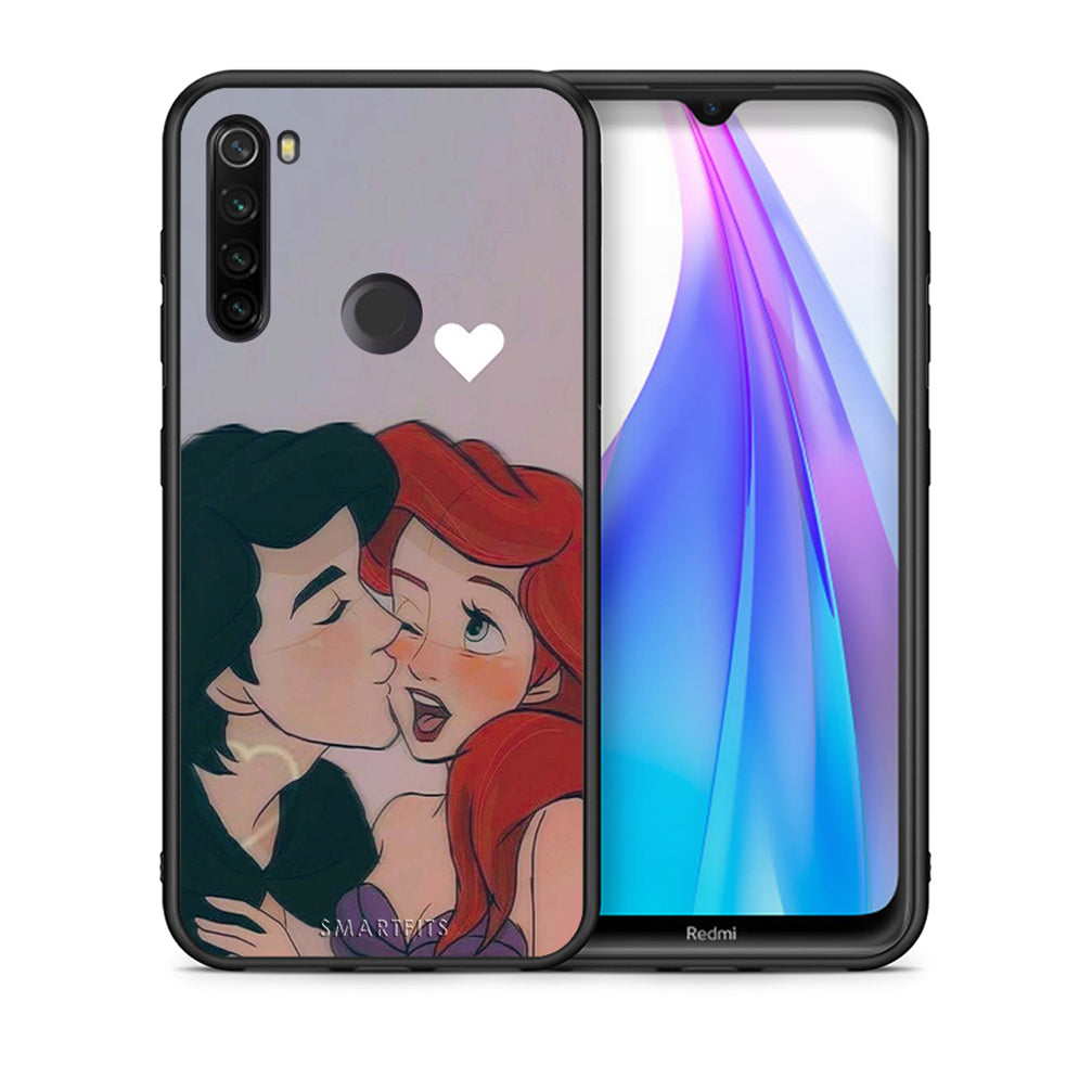 Θήκη Αγίου Βαλεντίνου Xiaomi Redmi Note 8T Mermaid Love από τη Smartfits με σχέδιο στο πίσω μέρος και μαύρο περίβλημα | Xiaomi Redmi Note 8 Mermaid Love case with colorful back and black bezels