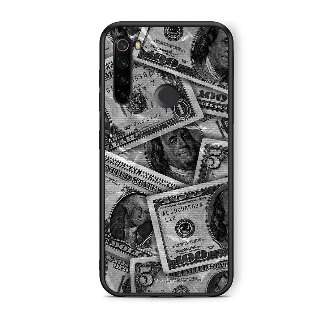 Xiaomi Redmi Note 8T Money Dollars θήκη από τη Smartfits με σχέδιο στο πίσω μέρος και μαύρο περίβλημα | Smartphone case with colorful back and black bezels by Smartfits