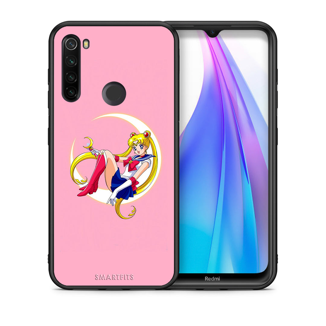 Θήκη Xiaomi Redmi Note 8T Moon Girl από τη Smartfits με σχέδιο στο πίσω μέρος και μαύρο περίβλημα | Xiaomi Redmi Note 8 Moon Girl case with colorful back and black bezels