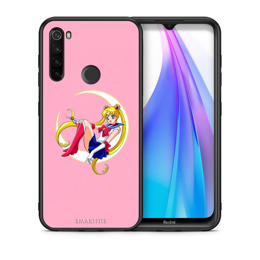 Θήκη Xiaomi Redmi Note 8T Moon Girl από τη Smartfits με σχέδιο στο πίσω μέρος και μαύρο περίβλημα | Xiaomi Redmi Note 8 Moon Girl case with colorful back and black bezels