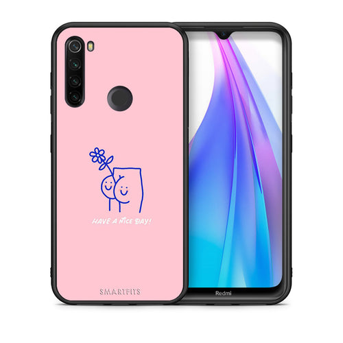 Θήκη Xiaomi Redmi Note 8T Nice Day από τη Smartfits με σχέδιο στο πίσω μέρος και μαύρο περίβλημα | Xiaomi Redmi Note 8 Nice Day case with colorful back and black bezels