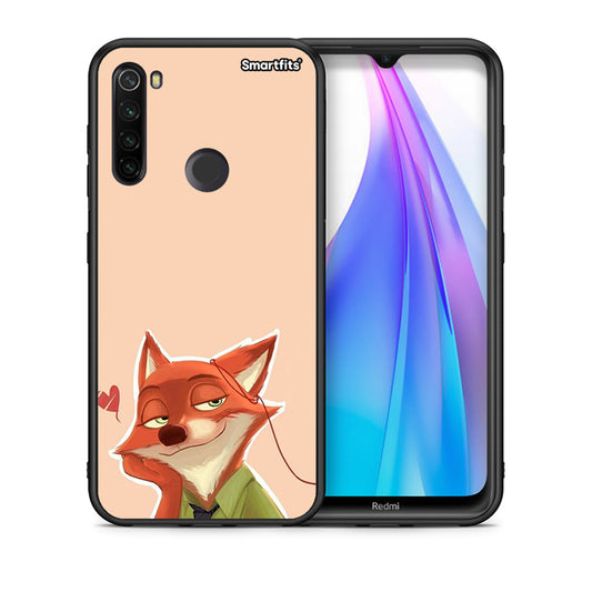 Θήκη Xiaomi Redmi Note 8T Nick Wilde And Judy Hopps Love 1 από τη Smartfits με σχέδιο στο πίσω μέρος και μαύρο περίβλημα | Xiaomi Redmi Note 8 Nick Wilde And Judy Hopps Love 1 case with colorful back and black bezels