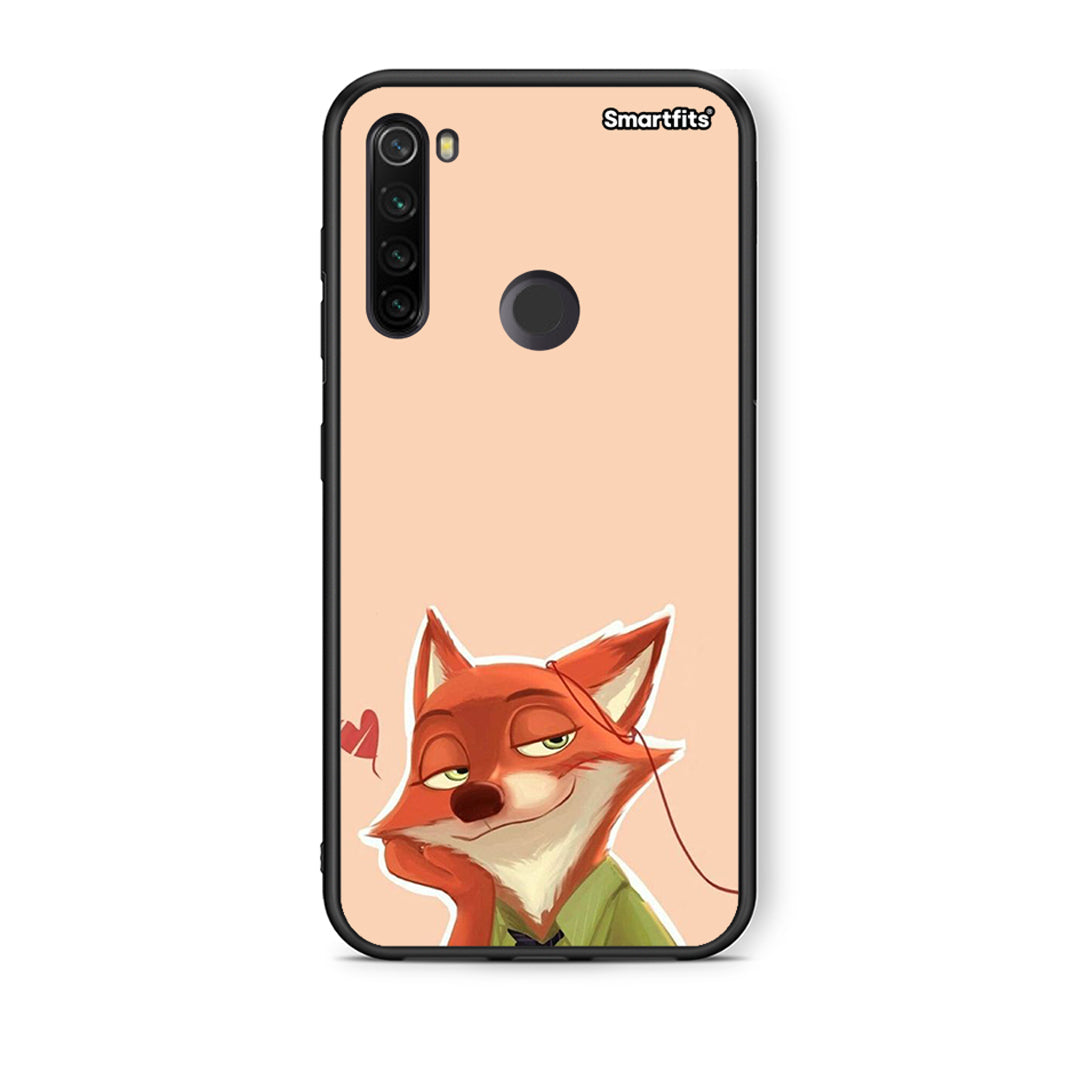 Xiaomi Redmi Note 8T Nick Wilde And Judy Hopps Love 1 θήκη από τη Smartfits με σχέδιο στο πίσω μέρος και μαύρο περίβλημα | Smartphone case with colorful back and black bezels by Smartfits