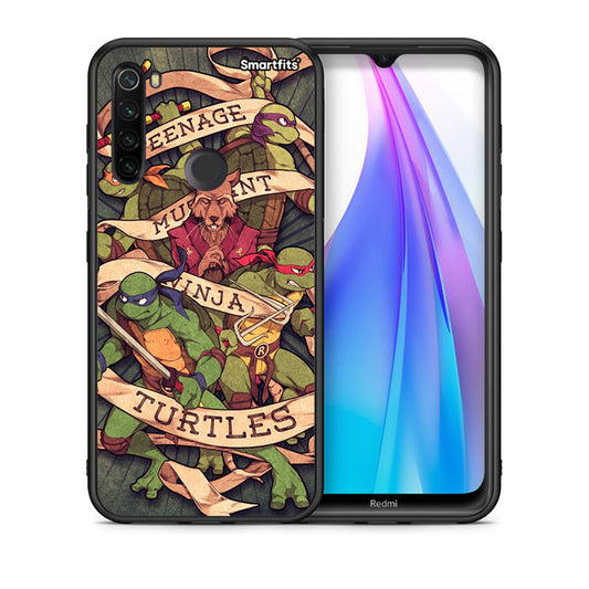 Θήκη Xiaomi Redmi Note 8T Ninja Turtles από τη Smartfits με σχέδιο στο πίσω μέρος και μαύρο περίβλημα | Xiaomi Redmi Note 8 Ninja Turtles case with colorful back and black bezels