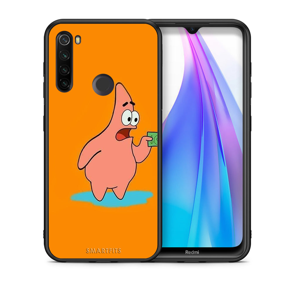 Θήκη Αγίου Βαλεντίνου Xiaomi Redmi Note 8T No Money 1 από τη Smartfits με σχέδιο στο πίσω μέρος και μαύρο περίβλημα | Xiaomi Redmi Note 8 No Money 1 case with colorful back and black bezels
