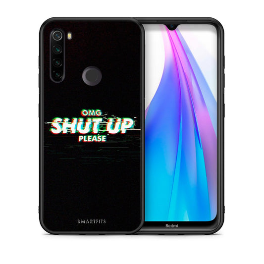 Θήκη Xiaomi Redmi Note 8T OMG ShutUp από τη Smartfits με σχέδιο στο πίσω μέρος και μαύρο περίβλημα | Xiaomi Redmi Note 8 OMG ShutUp case with colorful back and black bezels