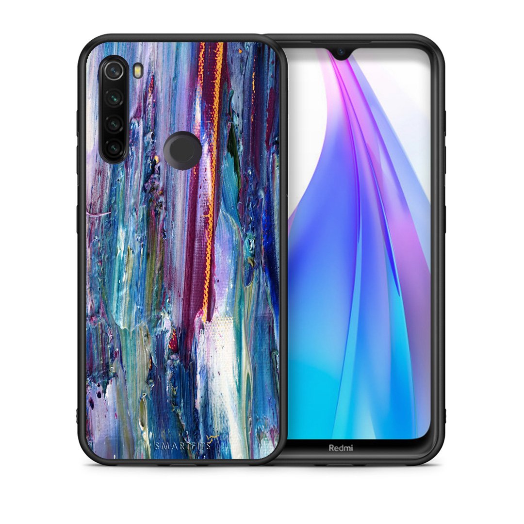 Θήκη Xiaomi Redmi Note 8T Winter Paint από τη Smartfits με σχέδιο στο πίσω μέρος και μαύρο περίβλημα | Xiaomi Redmi Note 8T Winter Paint case with colorful back and black bezels