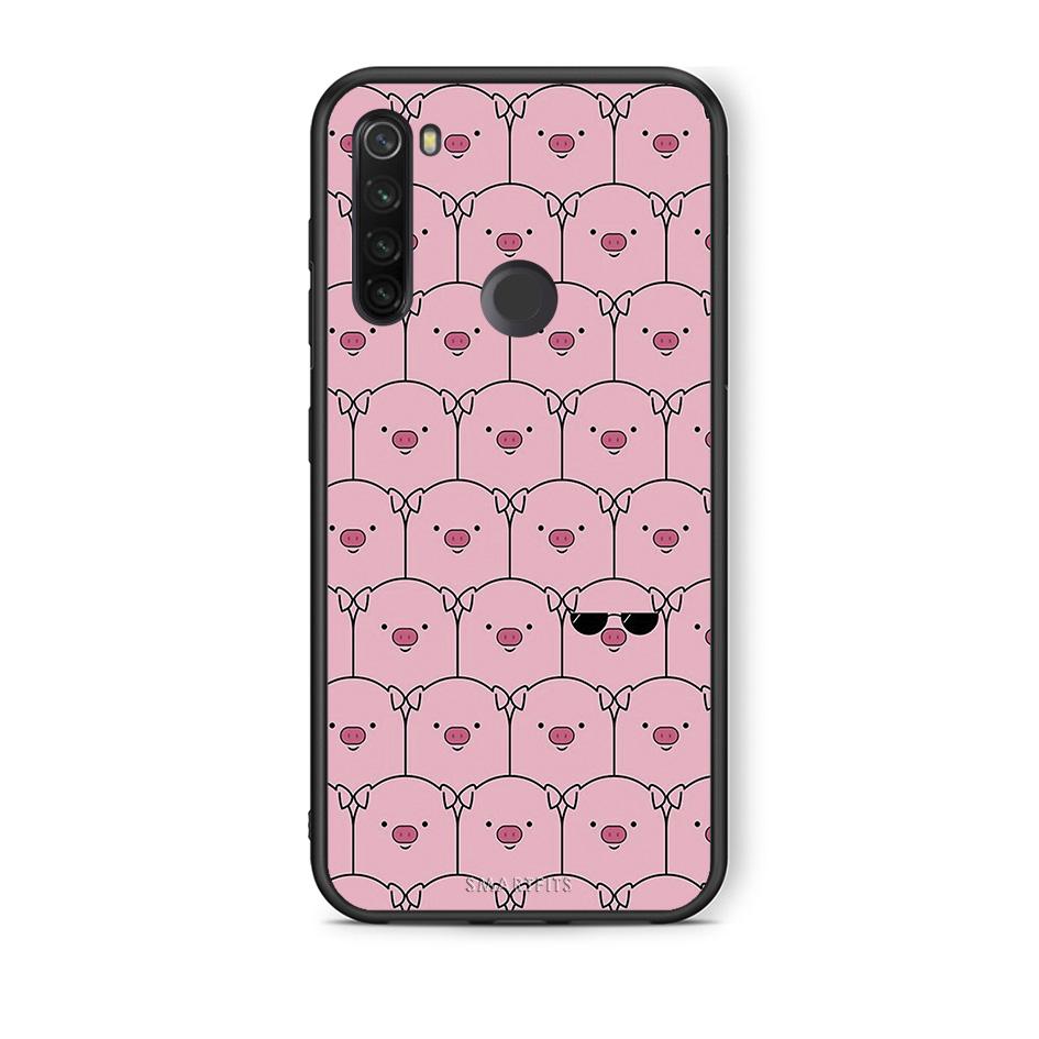 Xiaomi Redmi Note 8T Pig Glasses θήκη από τη Smartfits με σχέδιο στο πίσω μέρος και μαύρο περίβλημα | Smartphone case with colorful back and black bezels by Smartfits