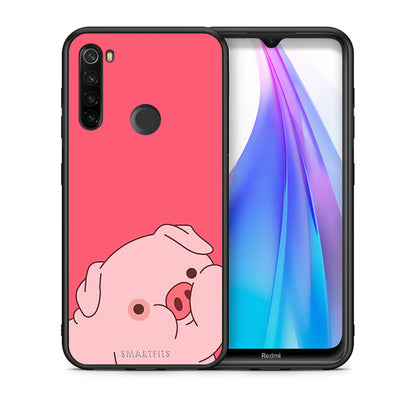 Θήκη Αγίου Βαλεντίνου Xiaomi Redmi Note 8T Pig Love 1 από τη Smartfits με σχέδιο στο πίσω μέρος και μαύρο περίβλημα | Xiaomi Redmi Note 8 Pig Love 1 case with colorful back and black bezels