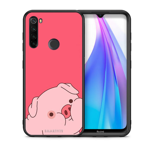 Θήκη Αγίου Βαλεντίνου Xiaomi Redmi Note 8T Pig Love 1 από τη Smartfits με σχέδιο στο πίσω μέρος και μαύρο περίβλημα | Xiaomi Redmi Note 8 Pig Love 1 case with colorful back and black bezels