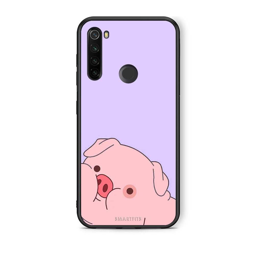 Xiaomi Redmi Note 8T Pig Love 2 Θήκη Αγίου Βαλεντίνου από τη Smartfits με σχέδιο στο πίσω μέρος και μαύρο περίβλημα | Smartphone case with colorful back and black bezels by Smartfits