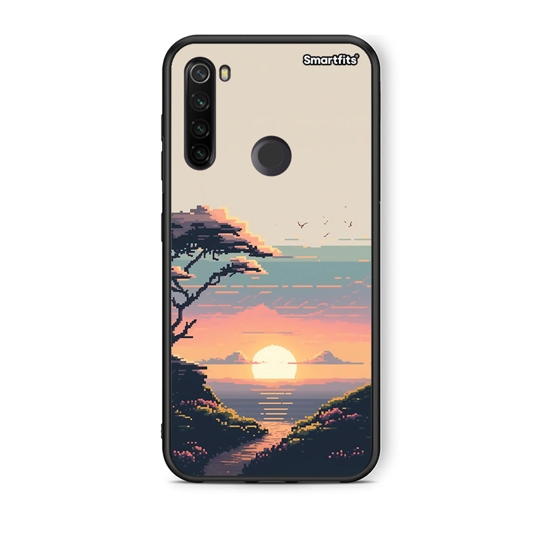 Xiaomi Redmi Note 8T Pixel Sunset θήκη από τη Smartfits με σχέδιο στο πίσω μέρος και μαύρο περίβλημα | Smartphone case with colorful back and black bezels by Smartfits