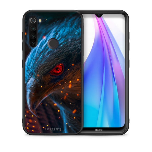 Θήκη Xiaomi Redmi Note 8T Eagle PopArt από τη Smartfits με σχέδιο στο πίσω μέρος και μαύρο περίβλημα | Xiaomi Redmi Note 8T Eagle PopArt case with colorful back and black bezels