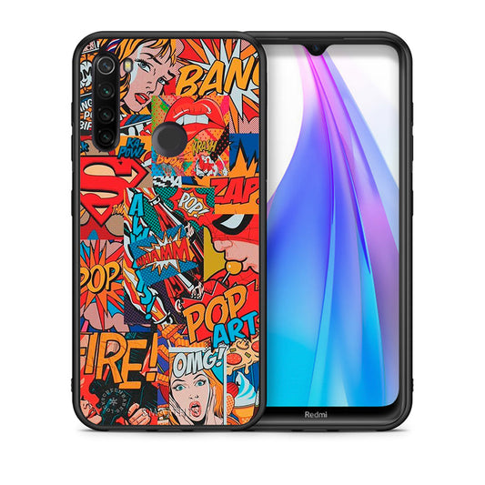Θήκη Xiaomi Redmi Note 8T PopArt OMG από τη Smartfits με σχέδιο στο πίσω μέρος και μαύρο περίβλημα | Xiaomi Redmi Note 8 PopArt OMG case with colorful back and black bezels