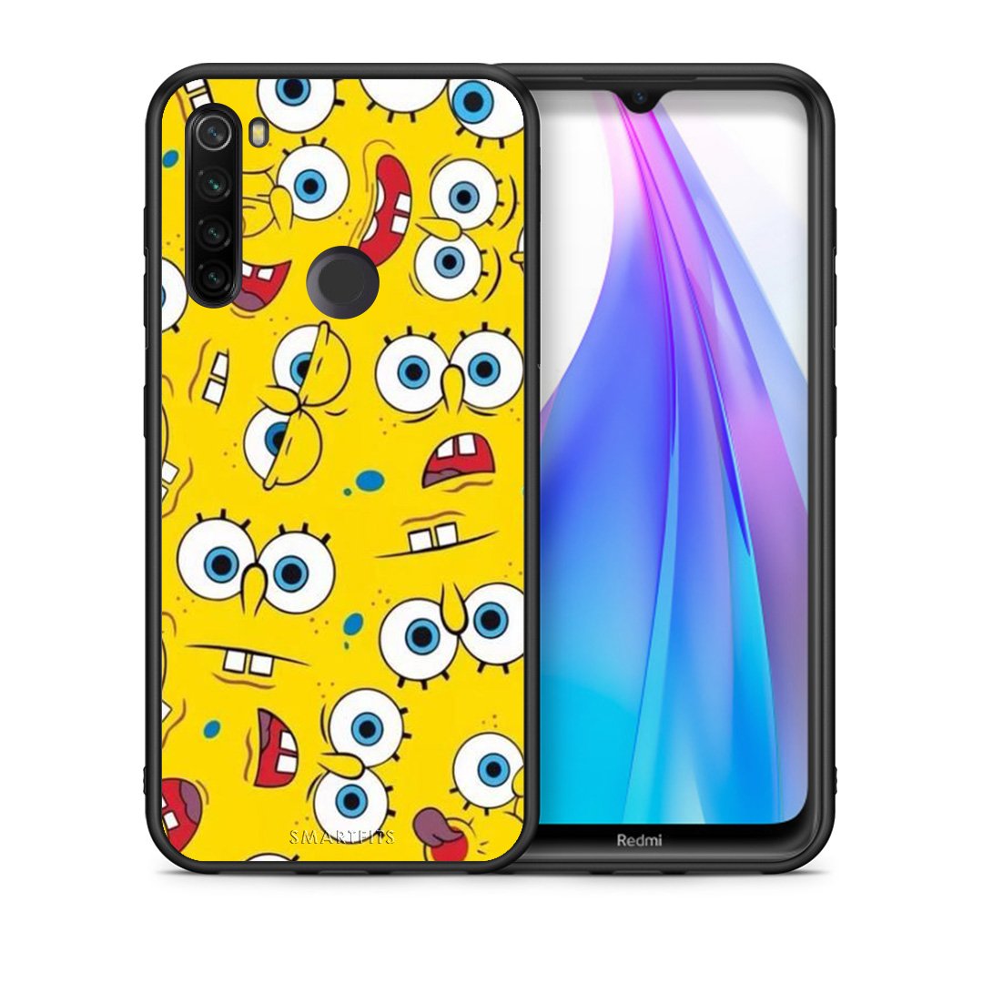 Θήκη Xiaomi Redmi Note 8T Sponge PopArt από τη Smartfits με σχέδιο στο πίσω μέρος και μαύρο περίβλημα | Xiaomi Redmi Note 8T Sponge PopArt case with colorful back and black bezels