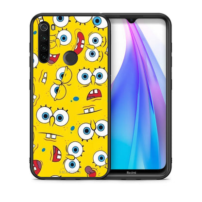 Θήκη Xiaomi Redmi Note 8T Sponge PopArt από τη Smartfits με σχέδιο στο πίσω μέρος και μαύρο περίβλημα | Xiaomi Redmi Note 8T Sponge PopArt case with colorful back and black bezels