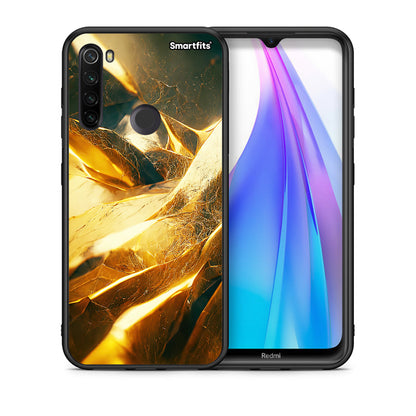 Θήκη Xiaomi Redmi Note 8T Real Gold από τη Smartfits με σχέδιο στο πίσω μέρος και μαύρο περίβλημα | Xiaomi Redmi Note 8 Real Gold case with colorful back and black bezels