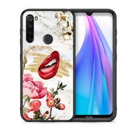 Thumbnail for Θήκη Xiaomi Redmi Note 8T Red Lips από τη Smartfits με σχέδιο στο πίσω μέρος και μαύρο περίβλημα | Xiaomi Redmi Note 8 Red Lips case with colorful back and black bezels