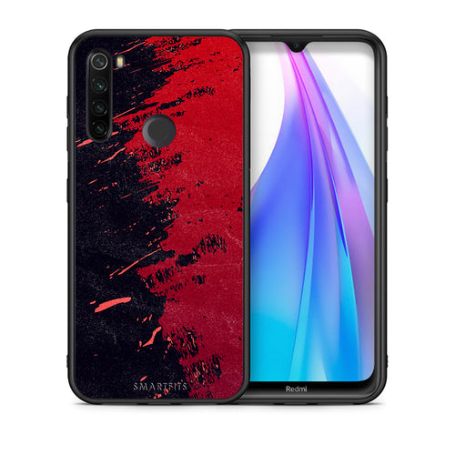 Θήκη Xiaomi Redmi Note 8T Red Paint από τη Smartfits με σχέδιο στο πίσω μέρος και μαύρο περίβλημα | Xiaomi Redmi Note 8 Red Paint case with colorful back and black bezels