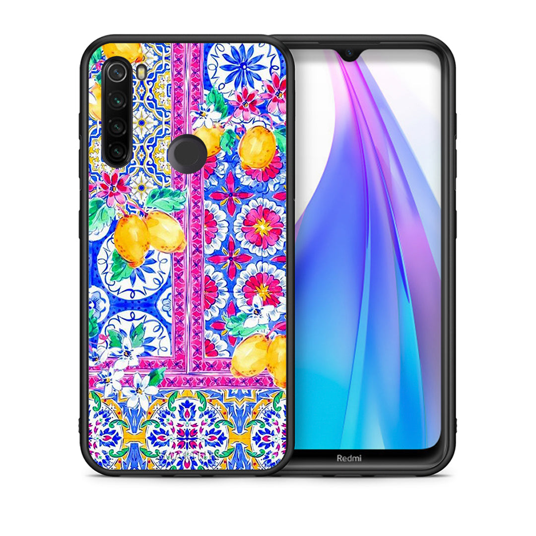 Θήκη Xiaomi Redmi Note 8T Retro Spring από τη Smartfits με σχέδιο στο πίσω μέρος και μαύρο περίβλημα | Xiaomi Redmi Note 8 Retro Spring case with colorful back and black bezels