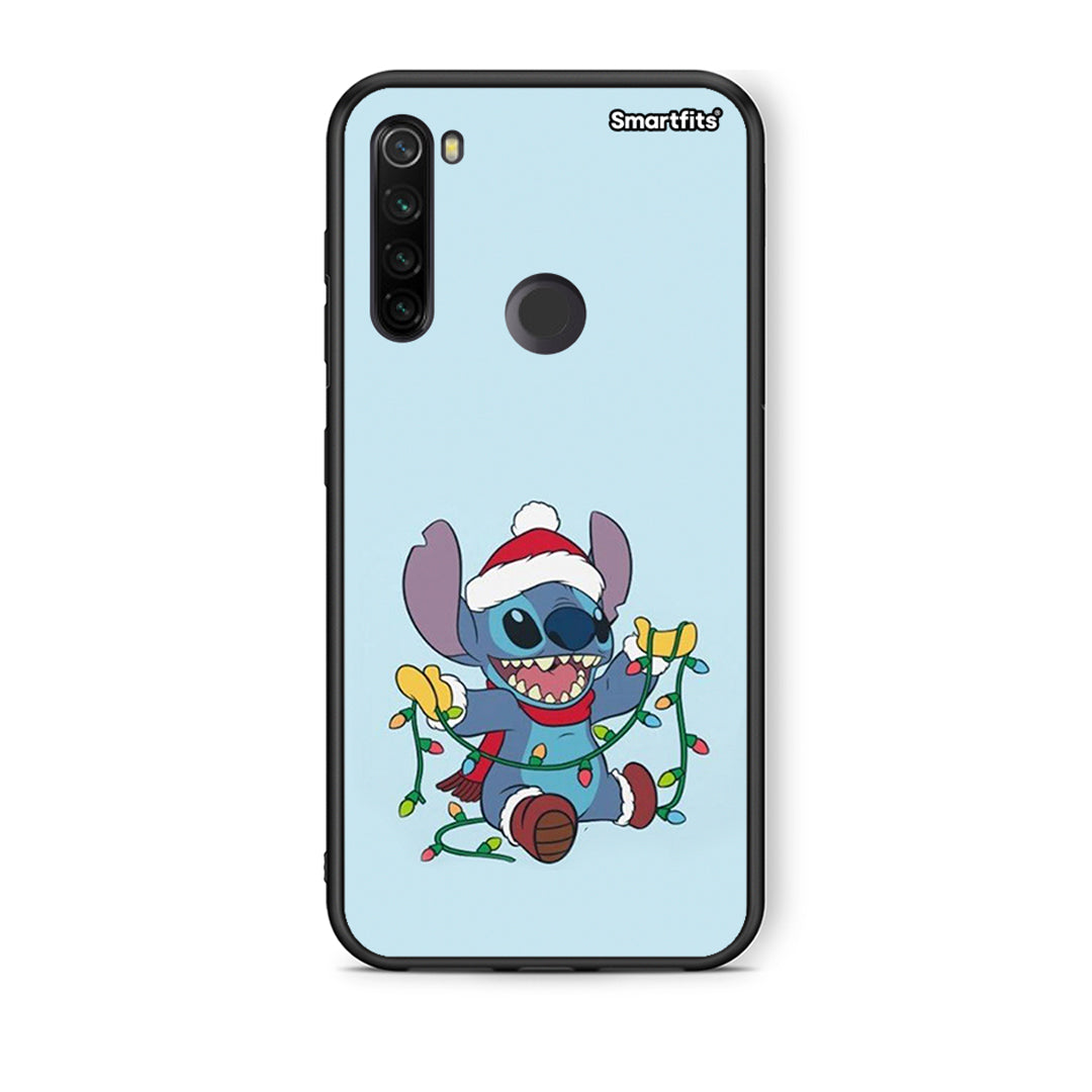 Xiaomi Redmi Note 8T Santa Stich θήκη από τη Smartfits με σχέδιο στο πίσω μέρος και μαύρο περίβλημα | Smartphone case with colorful back and black bezels by Smartfits